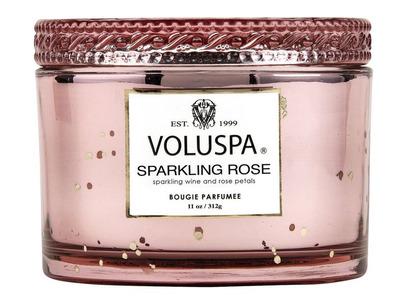 Sparkling Rose Boxed Glass Candle