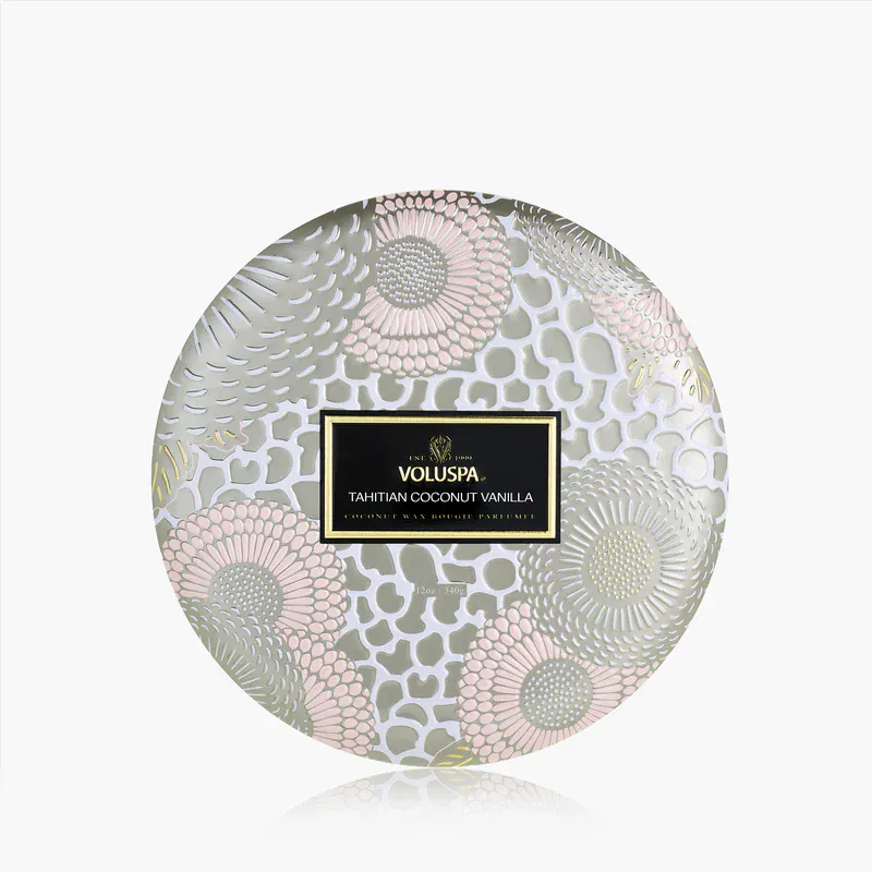 Tahitian Coconut Vanilla 3 Wick Tin Candle